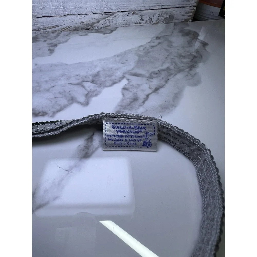 BUILD A BEAR WORKSHOP BAB - Silver Gray Sequin Belt